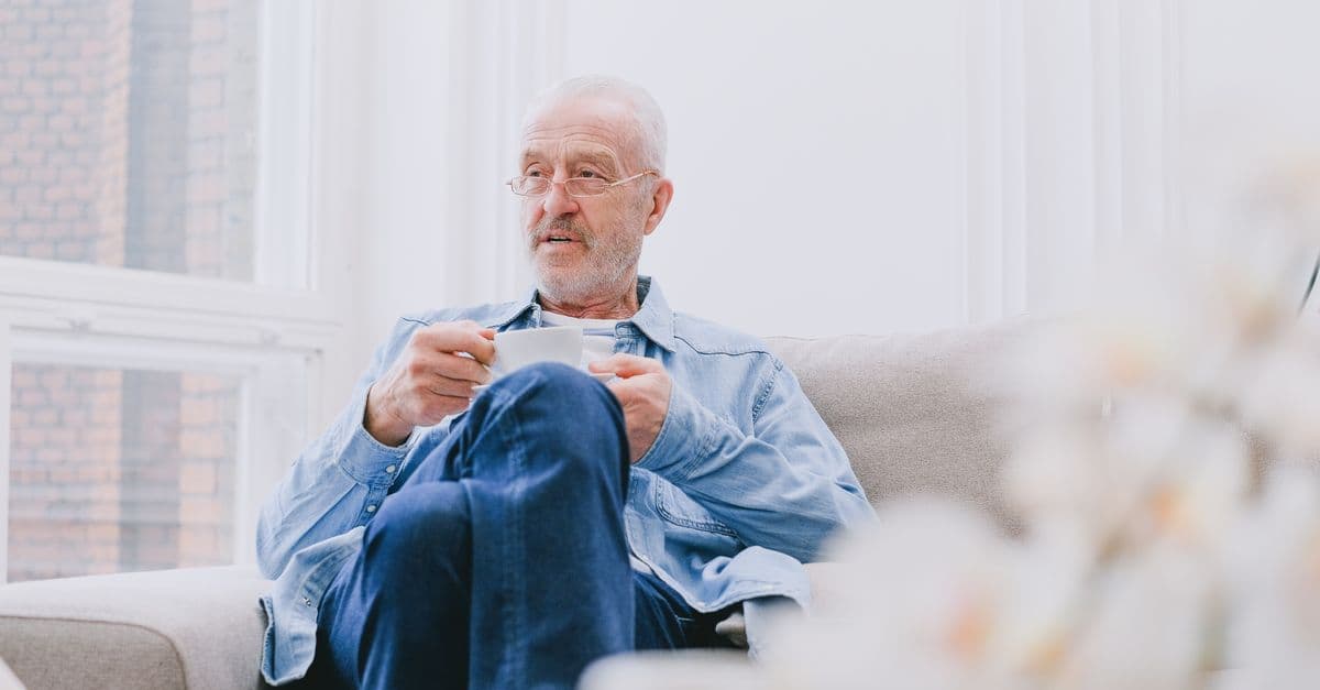 An older person comfortable and independent in their own home