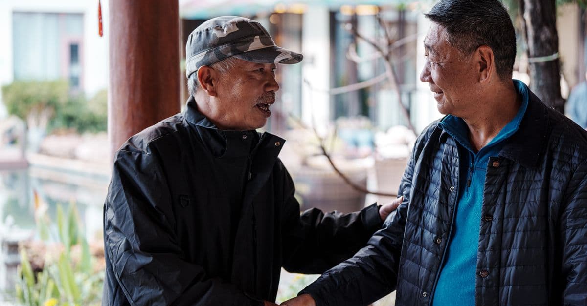 Older adults connecting and socialising together
