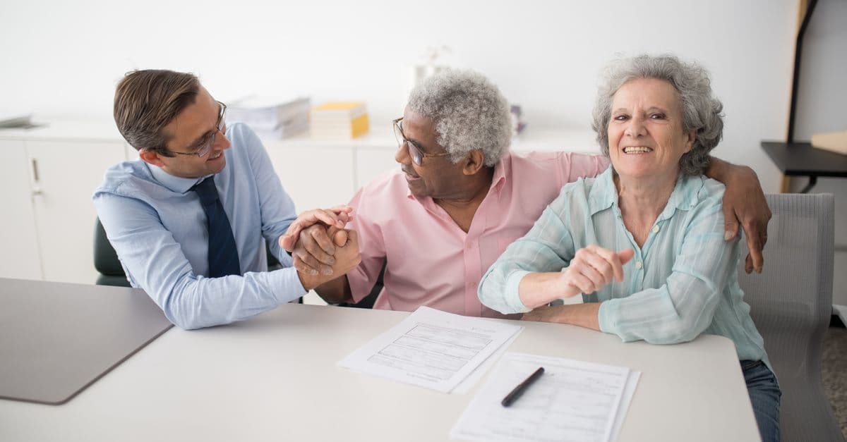 A family discussing aged care costs and finances