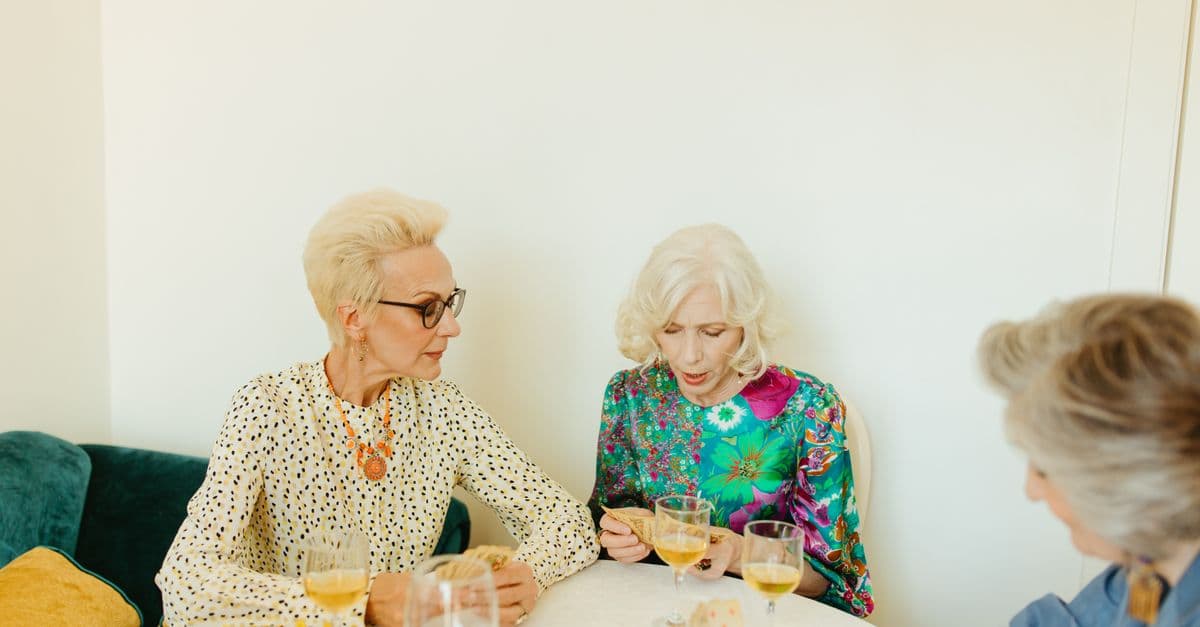Residents socialising in an aged care home